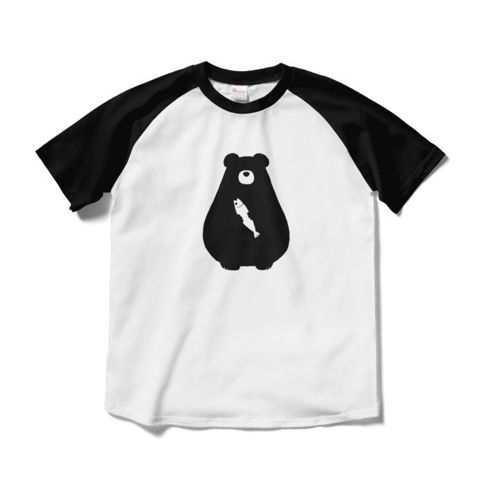 ラグランTシャツ - M - ホワイト×ブラック