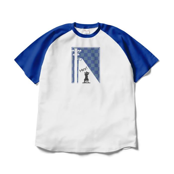 ラグランTシャツ - XL - ホワイト×ロイヤルブルー