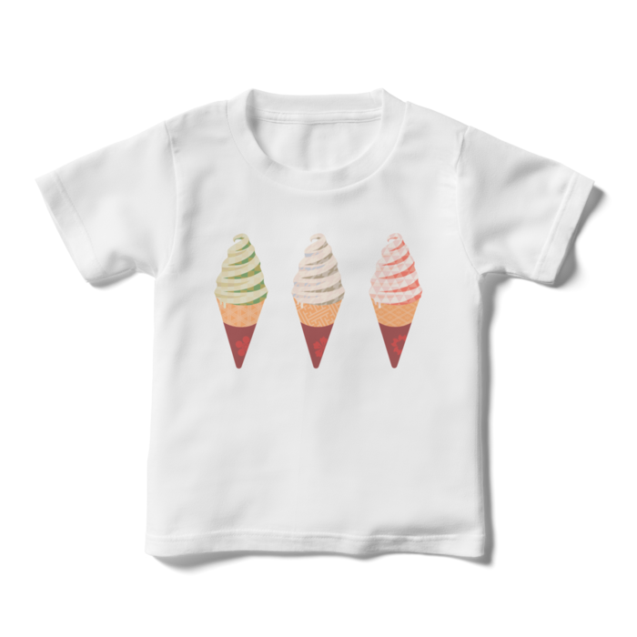 和柄ソフトキッズTシャツ - 110cm - 正面