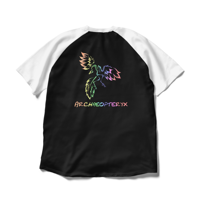 ラグランTシャツ - XL - ブラック×ホワイト