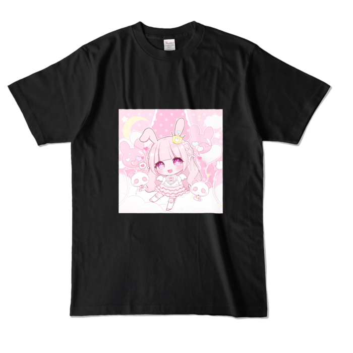 カラーTシャツ - L - ブラック (前面)