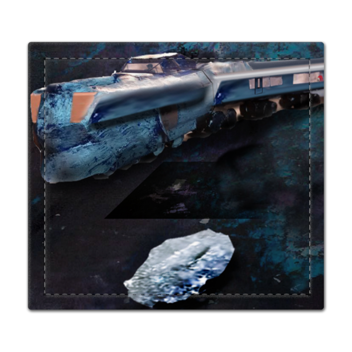 彗星水蒸気推進宇宙列車捺印マット - 105 × 95mm