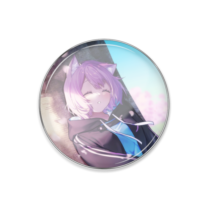 すやすやまにゃ-ピンバッジ - 丸形25mm