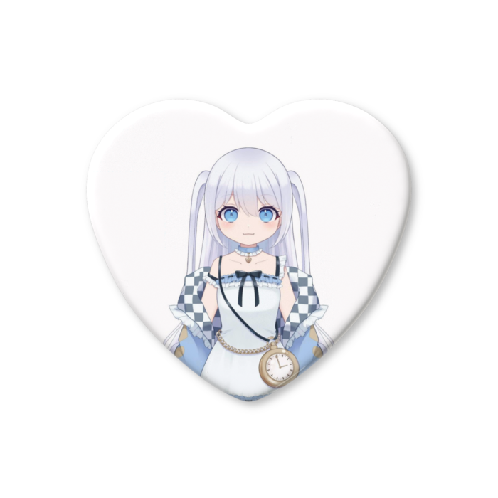 ハート缶バッジ - 52.5 × 57mm