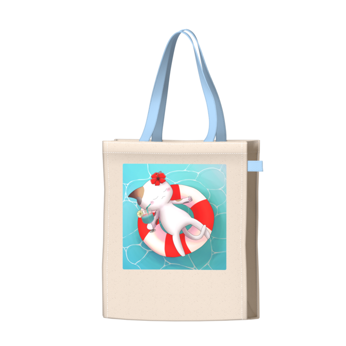 ツートンカラーバッグ - ブルー - W34 × H41 × D14cm