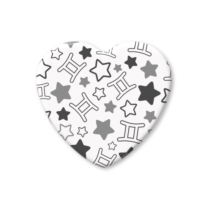 ハート缶バッジ - 57 × 52.5mm