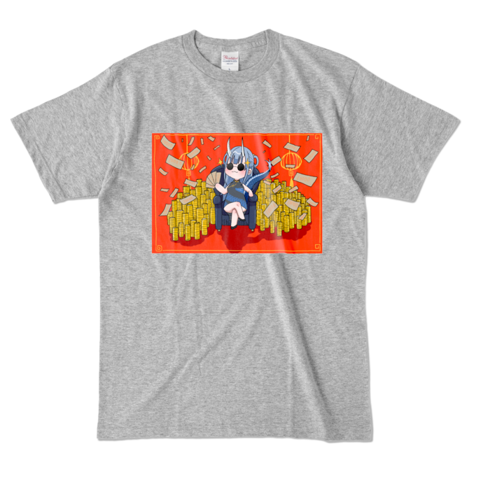カラーTシャツ - L - 杢グレー (濃色)