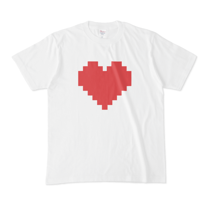 ハート×ピクセルアートTシャツ - M
