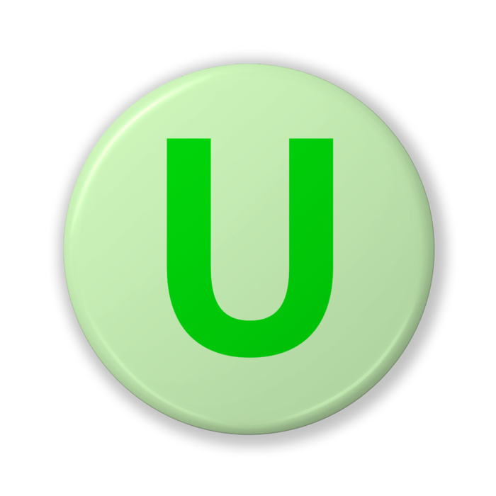 【U（ユー）】〈グリーン〉缶バッジ- 32mm