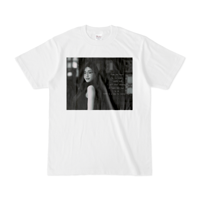 Tシャツ - S - 白(白黒プリント)