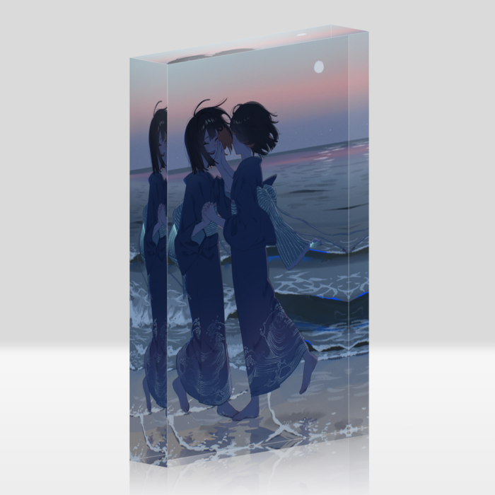 アクリルブロック - 100x148mm ホワイト