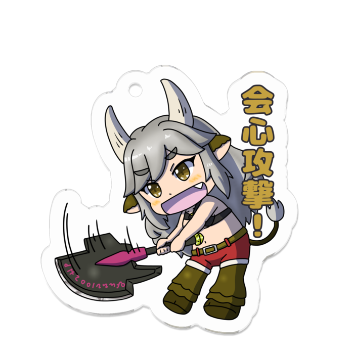 アクリルキーホルダー 線画縁取り- 50 x 50 (mm)
