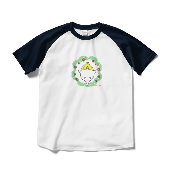 ラグランTシャツ - M - ホワイト×ネイビー(2)