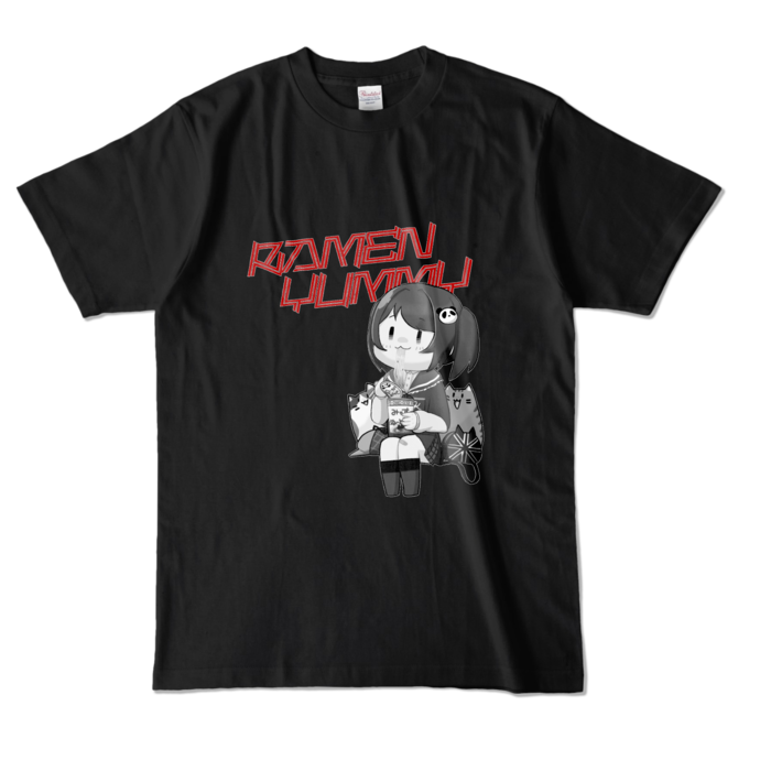 モノクロ：Tシャツ - L - ブラック （濃色）
