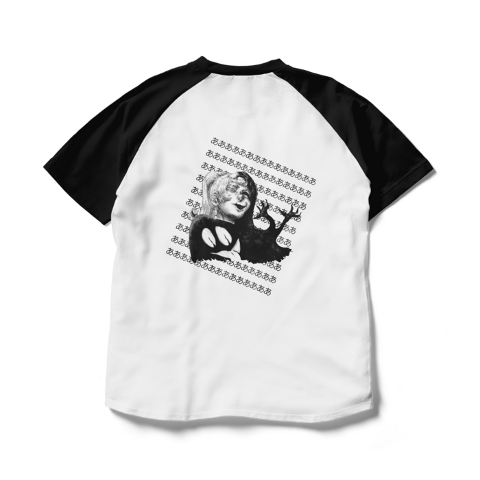 ラグランTシャツ - L - ホワイト×ブラック