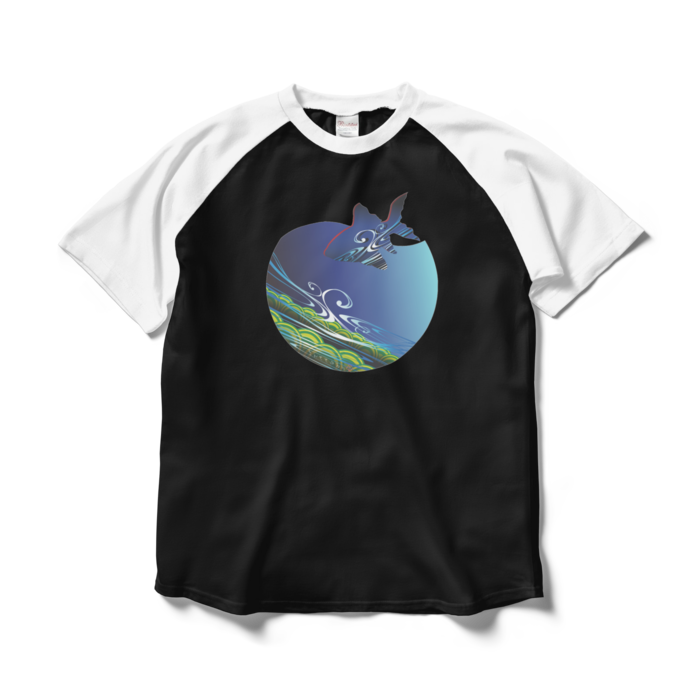 ラグランTシャツ - L - ブラック×ホワイト