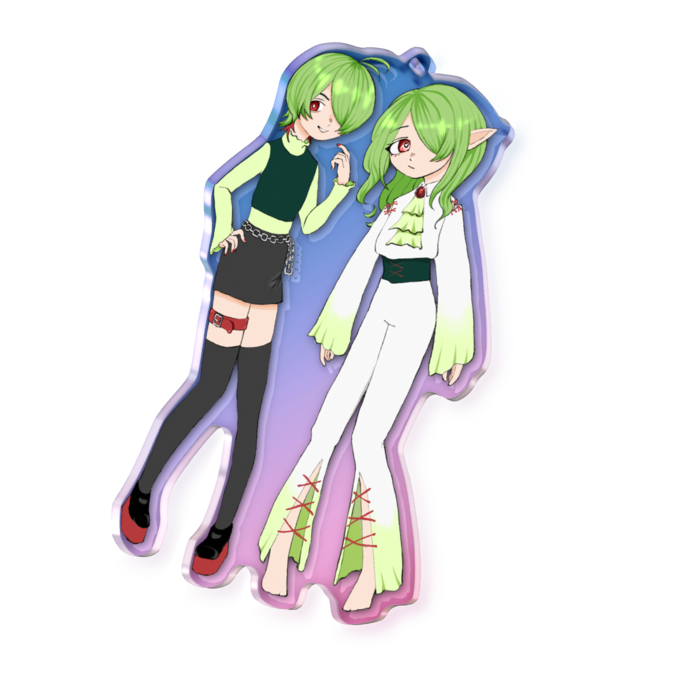 オーロラアクリルキーホルダー - 100 × 100mm