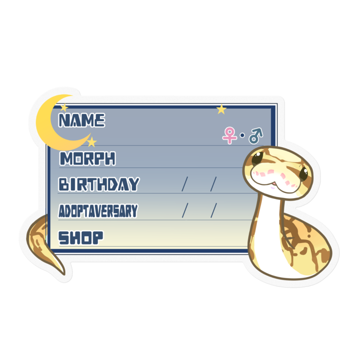 【🐍お名前ステッカー】ボールパイソン(クイーンビーミニ) ‐夜(英語)