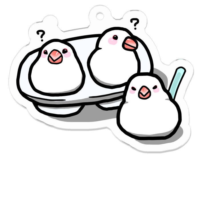 文鳥大福アクリルキーホルダー ぽぽうどん屋 Booth