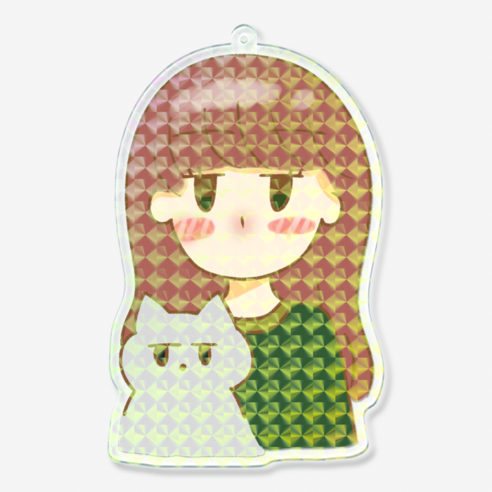 ホログラムアクリルキーホルダー - 100 × 100mm