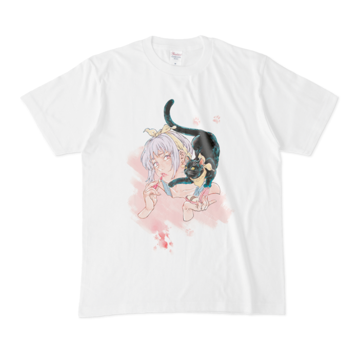 Tシャツ - M - 白(ピンク)