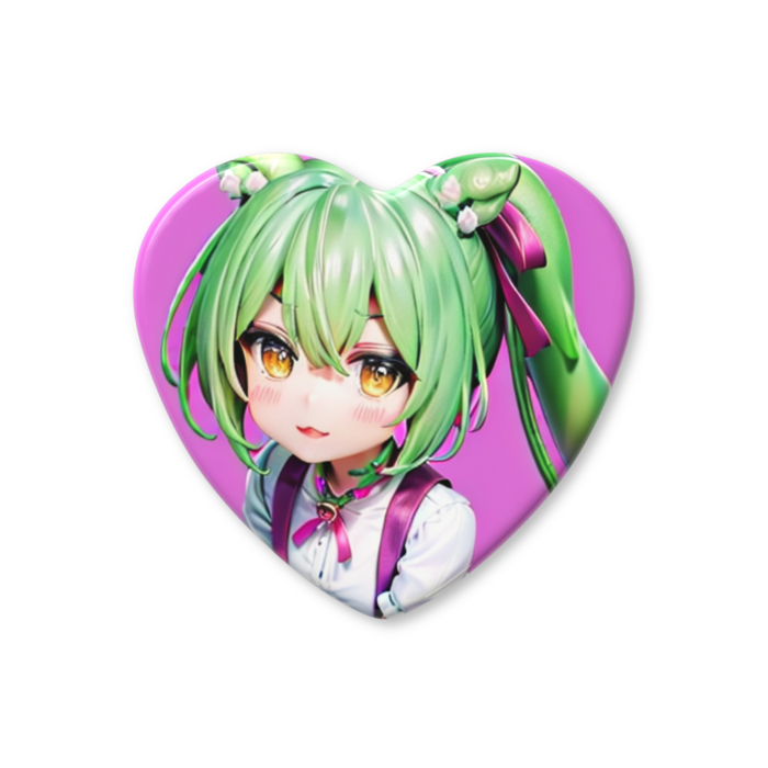 ハート缶バッジ - 52.5 × 57mm