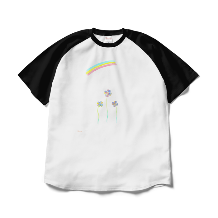 ラグランTシャツ - XL - ホワイト×ブラック