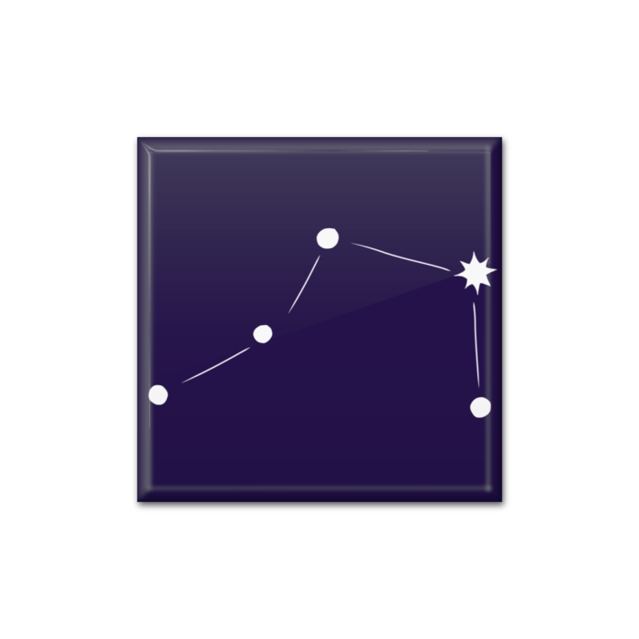 天秤座缶バッジ - 四角形40mm