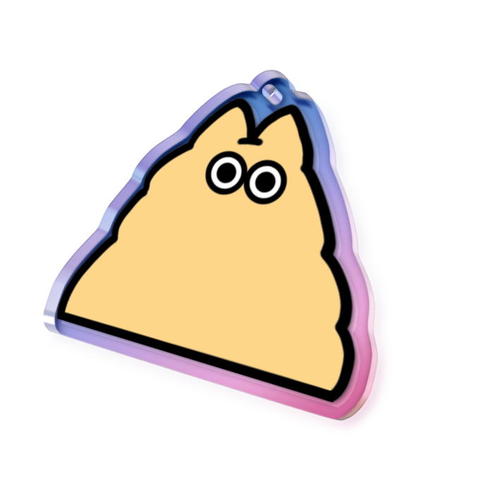 オーロラアクリルキーホルダー - 50 × 50mm(02_Yellow)