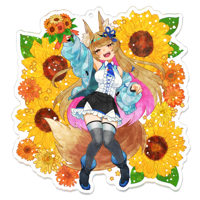 アクキー(花あり) - 100 x 100 (mm)