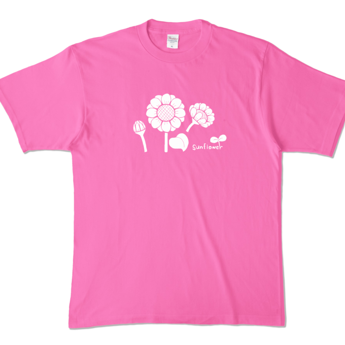 ひまわりカラーTシャツ - XL - ピンク (濃色)