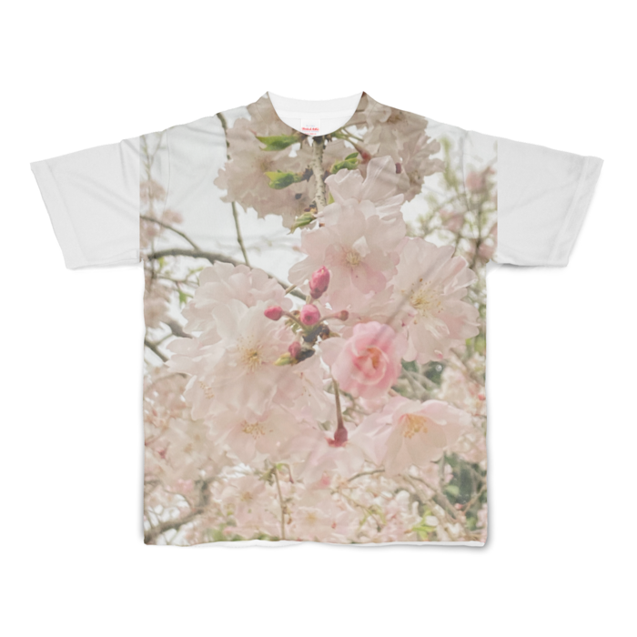 桜に一目惚れ フルグラフィックTシャツ - S - 正面印刷のみ