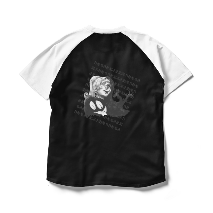 ラグランTシャツ - L - ブラック×ホワイト