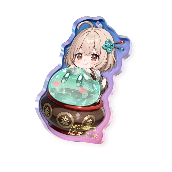【擬態アズサver.】Amunica Adventure オーロラアクリルキーホルダー - 50 × 50mm