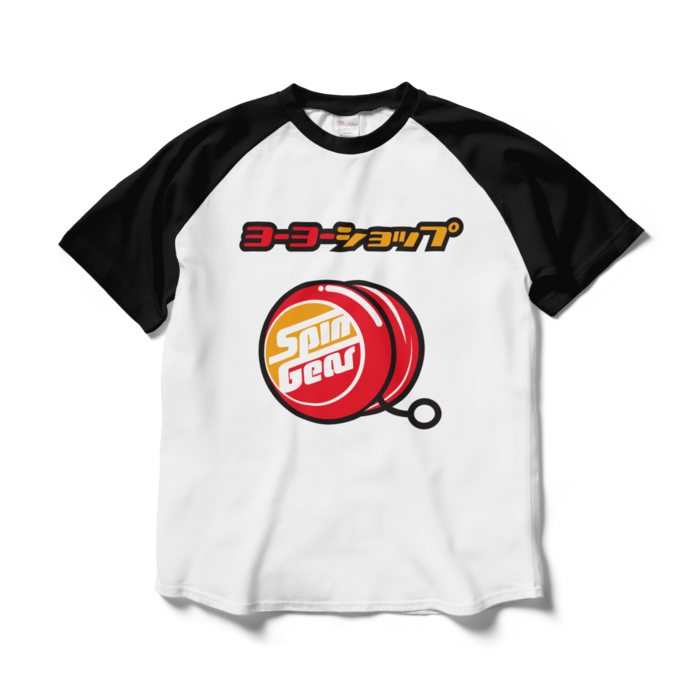 ラグランTシャツ - L - ホワイト×ブラック