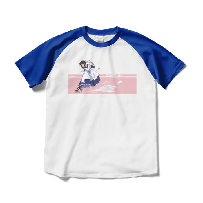 ラグランTシャツ - M - ホワイト×ロイヤルブルー