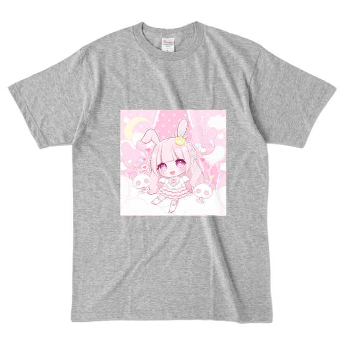 カラーTシャツ - L - 杢グレー (前面)
