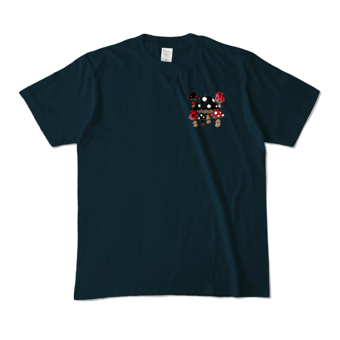 きのこカラーTシャツ - M - ネイビー (濃色)