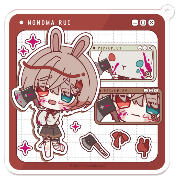正方形アクキーver.きらーうさぎ - 70 x 70 (mm)