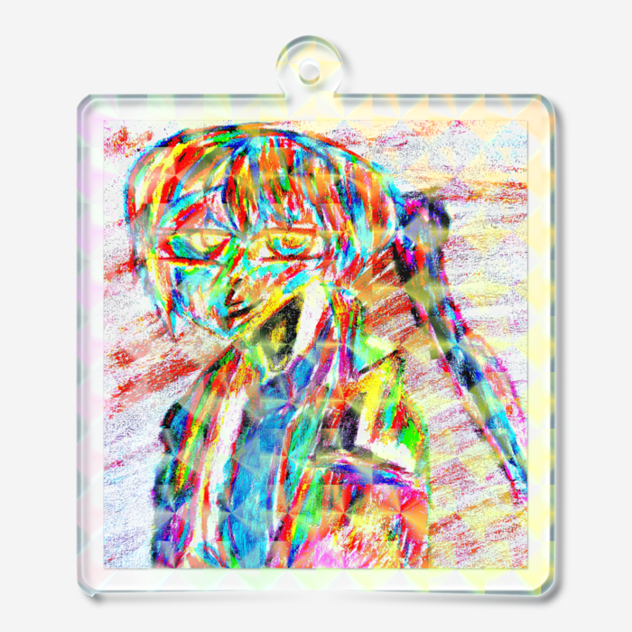 ホログラムアクリルキーホルダー - 50 × 50mm