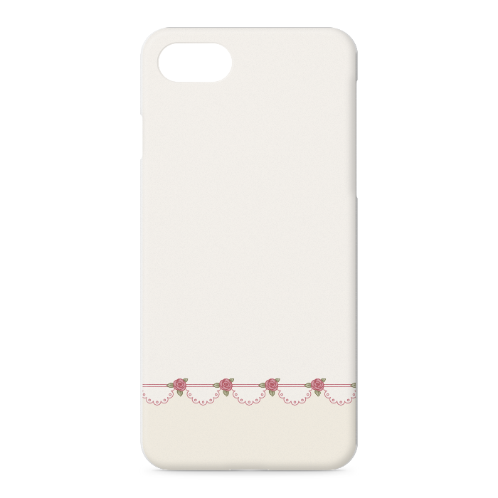 iPhoneケース iPhone 7 / 8 / SE(第2・第3世代) 正面印刷のみ 赤薔薇×ベージュ