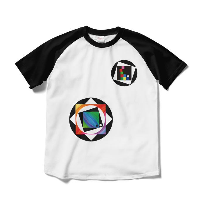 ラグランTシャツ - M - ホワイト×ブラック