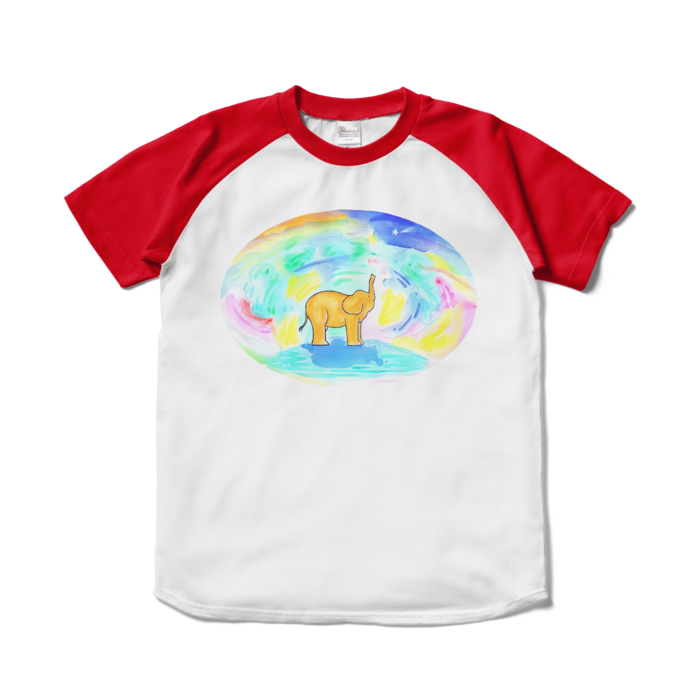 ラグランTシャツ - S - ホワイト×レッド