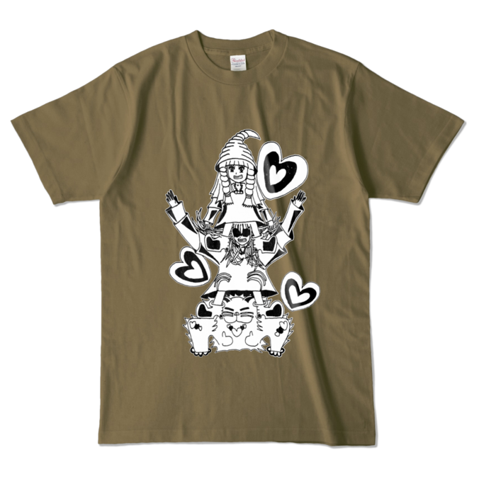 カラーTシャツ - L - オリーブ (濃色)