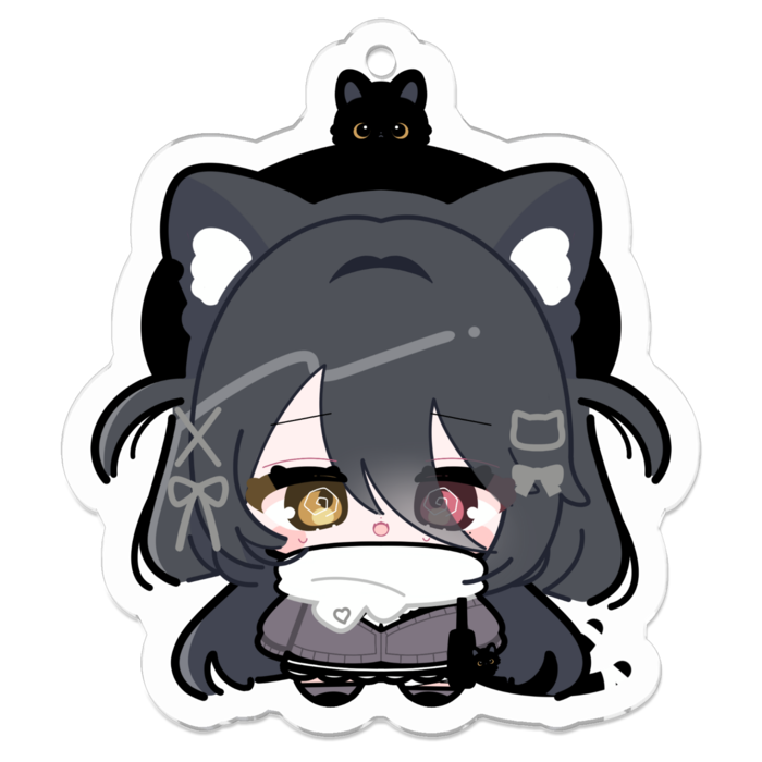 ﾈｺﾝﾁｬと一緒アクキー(おめめくるくる)