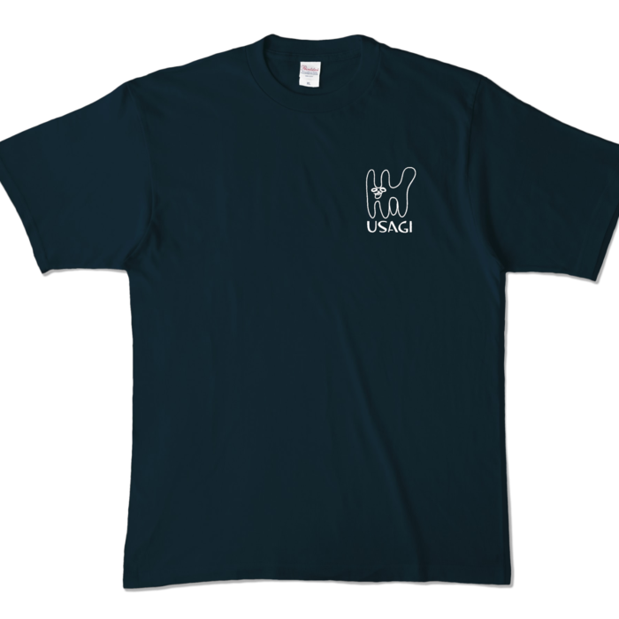 ご機嫌なUSAGIカラーTシャツ - XL - ネイビー (濃色)