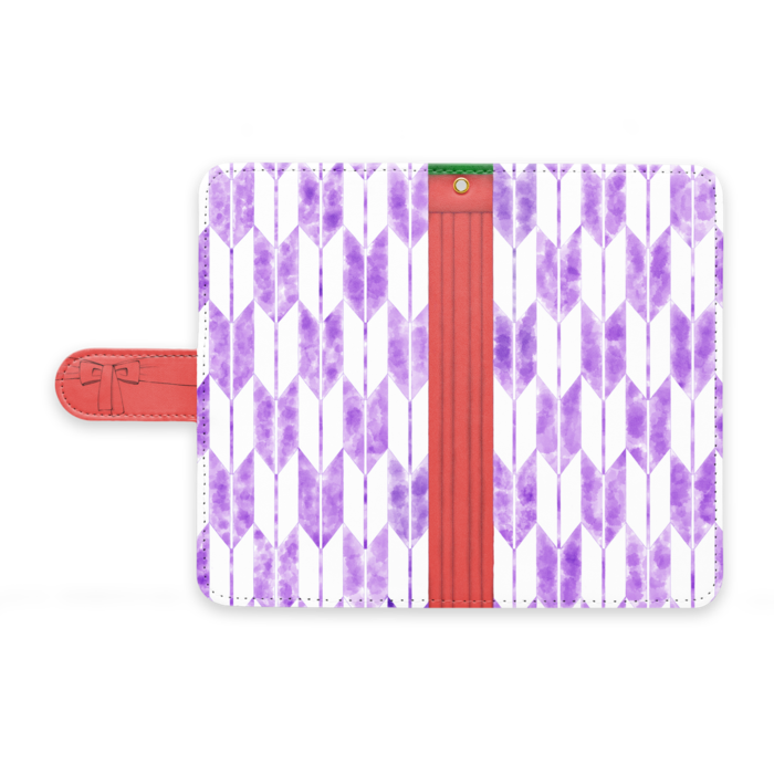 袴スマホケース 矢絣 紫 Android 星色 ゾートロープ Booth
