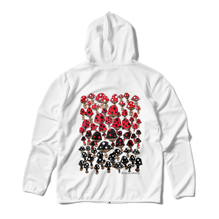 (背中のみプリント)ドライジップパーカー - M - ホワイト