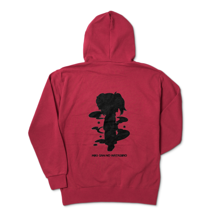 パーカー - XL - バーガンディ(シルエット黒)