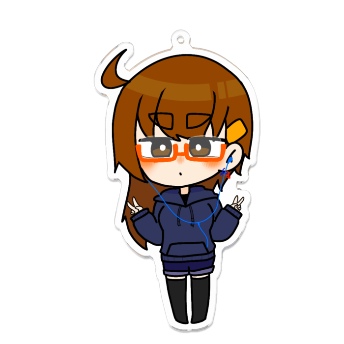 おとめちゃんアクリルキーホルダー(L) - 100 x 100 (mm)